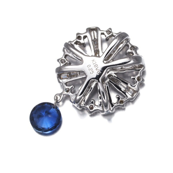 グリーバーのサファイア 0.25ctダイヤ ダイヤモンド ペンダント トップ K18WG Pendant【中古】GENJ 大幅値下げ品｜アングル3