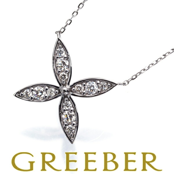 Rakuten - ダイヤ ダイヤモンド 0.20ct フラワー ネックレス K18WG Necklace【中古】GENJ