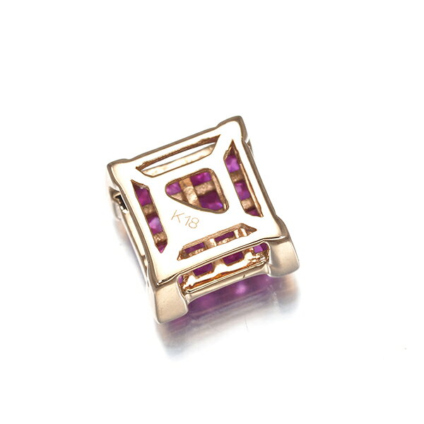 ルビー ミステリーセッティング ペンダント トップ K18PG Pendant【中古】GENJ