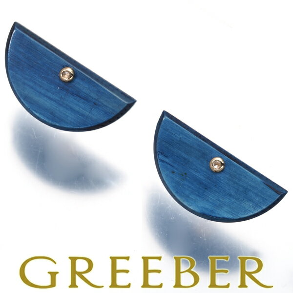 agete アガット ピアス ローズカットダイヤ ダイヤモンド K10YG/ウッド Pierce【中古】BLJ