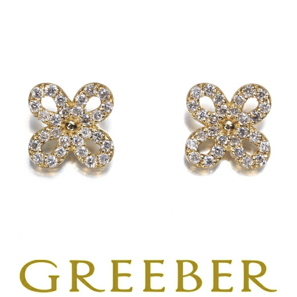 Rakuten - ダイヤ ダイヤモンド 0.10ct/0.10ct フラワー ピアス K18YG Pierce【中古】GENJ