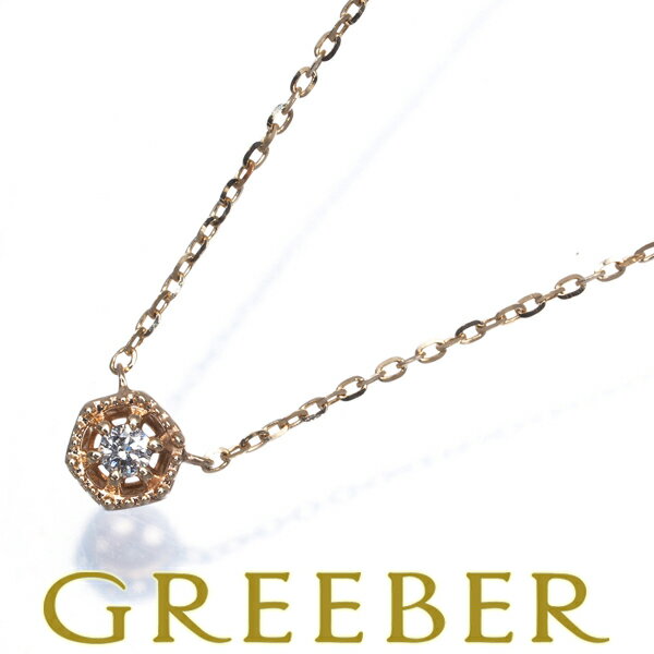 ★ポイント5倍対象商品★ agete アガット ネックレス ダイヤ ダイヤモンド 0.02ct 一粒 K10YG Necklace【中古】BLJ