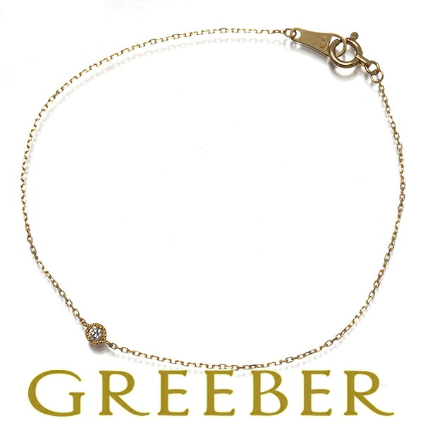 agete アガット ブレスレット ダイヤ ダイヤモンド 0.03ct 一粒 K18YG Bracelet【中古】BLJ
