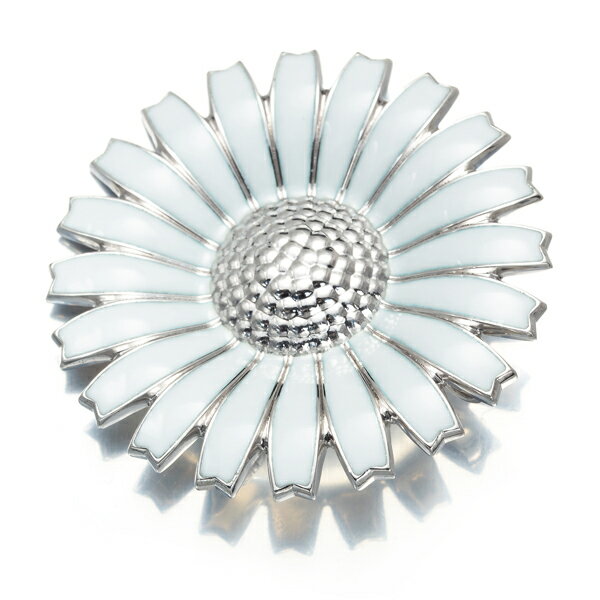 21日20時スタート！★ポイント5倍対象商品★ Georg Jensen ジョージジェンセン ブローチ兼ペンダント トップ デイジー フラワー シルバー 925/エナメル Brooch【中古】BLJ