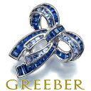 ★ポイント5倍対象商品★ サファイア 1.30ct タンザナイト 0.55ct リボン ペンダント トップ K18WG Pendant【中古】GENJ