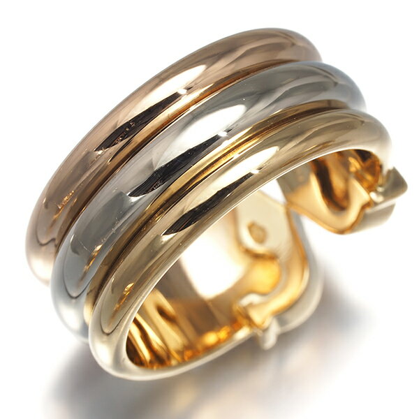 Cartier カルティエ リング 2C ドゥーブルC C2 スリーカラー LM 51号 K18YG/WG/PG Ring 指輪 【中古】BLJ