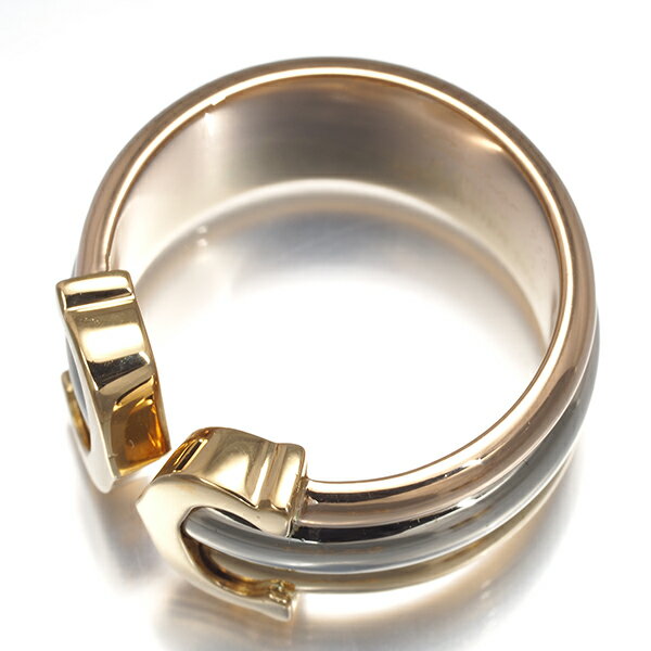 Cartier カルティエ リング 2C ドゥーブルC C2 スリーカラー LM 51号 K18YG/WG/PG Ring 指輪 【中古】BLJ