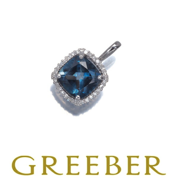 トパーズ ダイヤ ダイヤモンド シングルカット ペンダント トップ K10WG Pendant【中古】GENJ