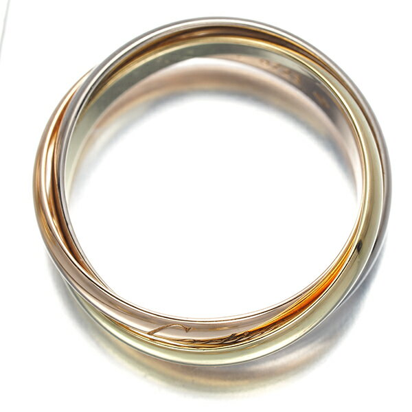 ★ポイント5倍対象商品★ Cartier カルティエ トリニティ リング スリーカラー SM 51号 K18YG/WG/PG 保証書 Ring 指輪 【中古】BLJ