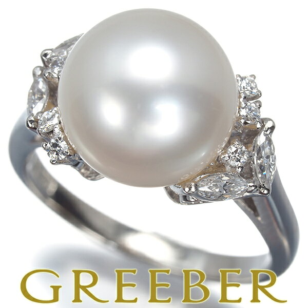 Rakuten - MIKIMOTO ミキモト リング パール 真珠 10.5mm ダイヤ ダイヤモンド 10.5号 Pt900 ソーティング Pearl Ring 指輪 【中古】BLJ
