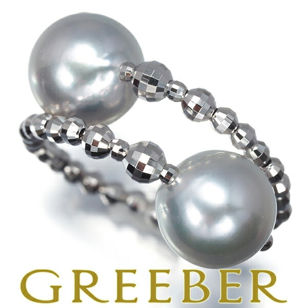 Rakuten - パール 真珠 8.1mm カットボール フリーサイズ リング K18WG/ワイヤー Pearl Ring 指輪 【中古】GENJ