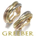 ★ポイント5倍対象商品★ Cartier カルティエ トリニティイヤリングスリーカラー フープ K18YG/WG/PG Earrings【中古】BLJ