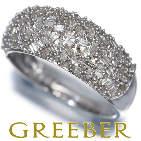Rakuten - ダイヤ ダイヤモンド 0.50ct パヴェ テーパーカット リング K18WG Ring 指輪 【中古】GENJ