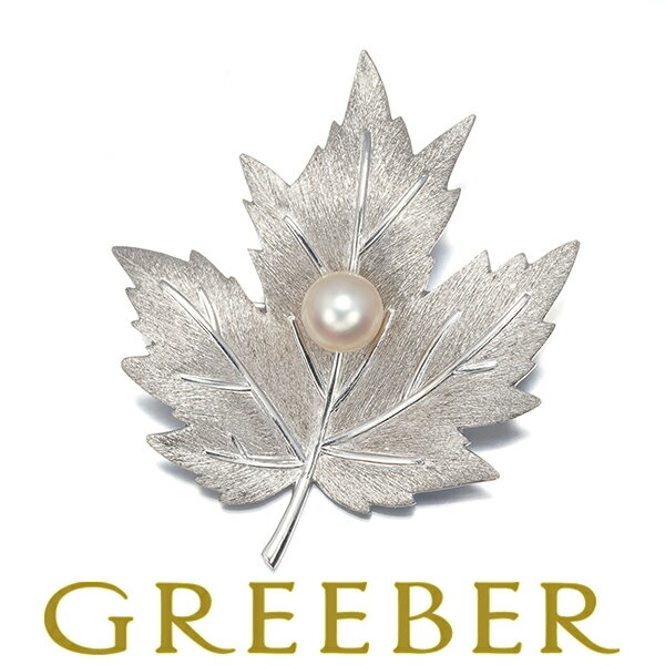 Pearl - ★ポイント5倍対象商品★ MIKIMOTO ミキモト ブローチ パール 真珠 6.6mm リーフ シルバー Brooch【中古】BLJ