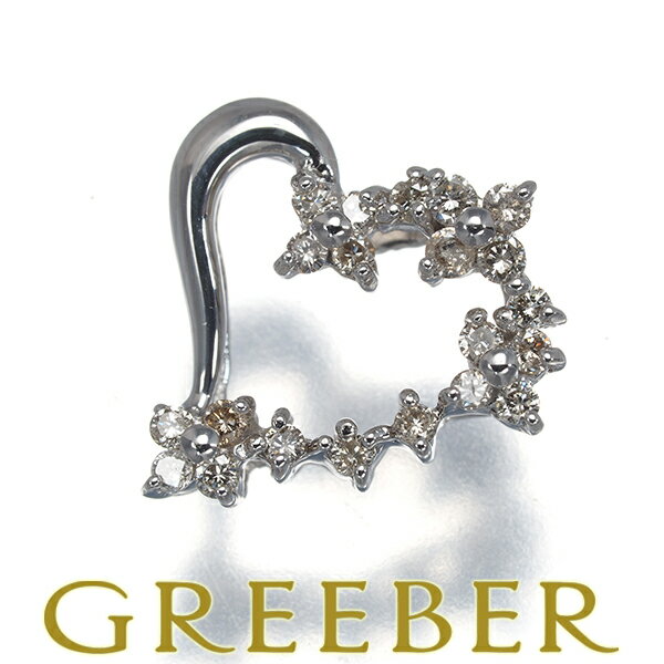 Rakuten - ダイヤ ダイヤモンド 0.16ct ハート ペンダント トップ K18WG Pendant【中古】GENJ