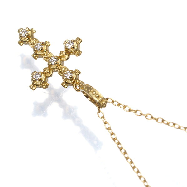 AHKAH アーカー ネックレス ダイヤ ダイヤモンド クロス K18YG Necklace【中古】BLJ