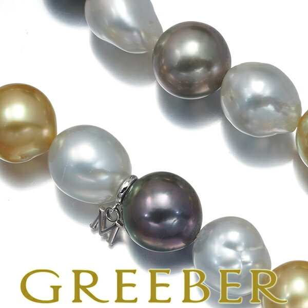 Rakuten - MIKIMOTO ミキモト ネックレス ゴールデン マルチカラー /パール 真珠 10.5-13.2mm K18WG Necklace【中古】BLJ