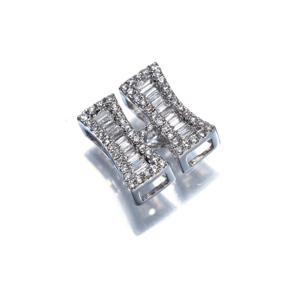 ダイヤ ダイヤモンド 0.30ct 2種カット イニシャル アルファベット H ペンダント ...