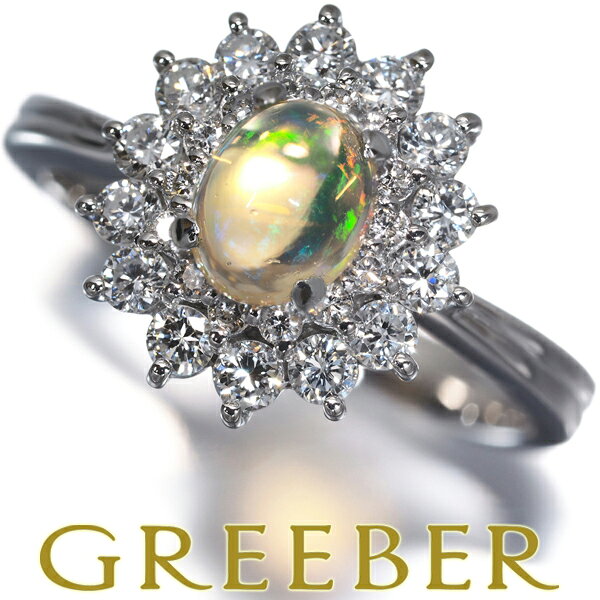 Rakuten - オパール 0.53ct ダイヤ ダイヤモンド 0.54ct クラシック リング Pt900 Ring 指輪 【中古】GENJ