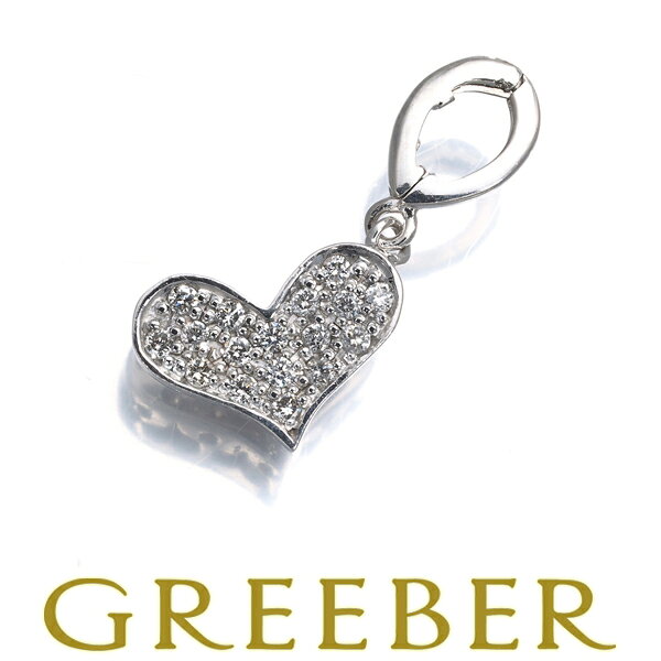Rakuten - ダイヤ ダイヤモンド 0.17ct パヴェ ハート ペンダント トップ K18WG Pendant【中古】GENJ