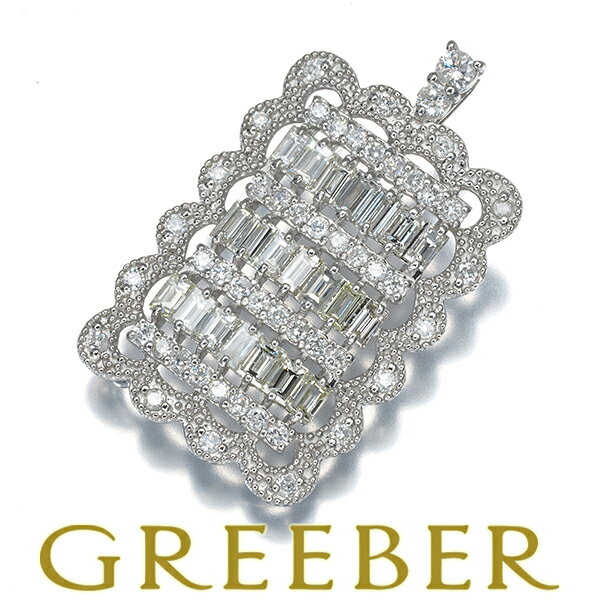 乐天商城 - ダイヤ ダイヤモンド 1.00ct 2種カット ミルグレイン ペンダント トップ Pt950 Pendant【中古】GENJ