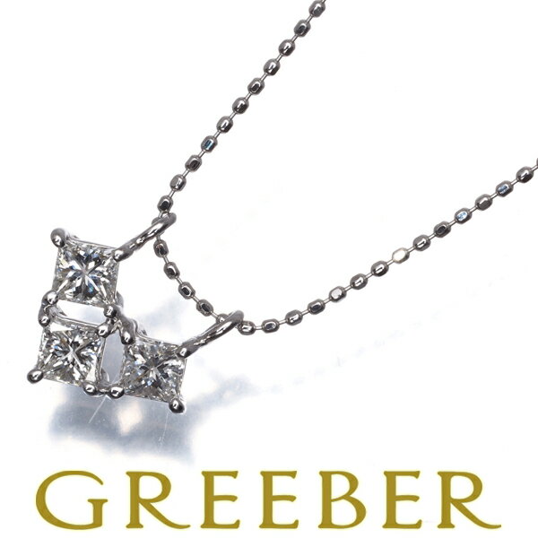 Rakuten - ダイヤ ダイヤモンド 0.65ct プリンセスカット ネックレス K18WG Necklace【中古】GENJ
