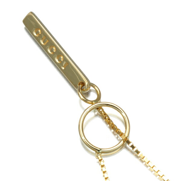 ★ポイント5倍対象商品★ GUCCI グッチ ネックレス ラリアット ロゴ K18YG Ring 指輪 【中古】BLJ