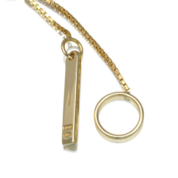 ★ポイント5倍対象商品★ GUCCI グッチ ネックレス ラリアット ロゴ K18YG Ring 指輪 【中古】BLJ