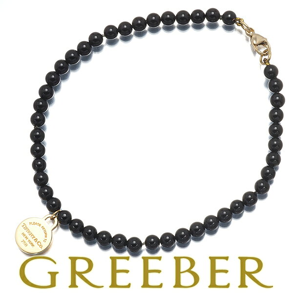 Tiffany Co. ティファニー ブレスレット オニキス リターントゥティファニー ラウンドタグ K18YG Bracelet【中古】BLJ