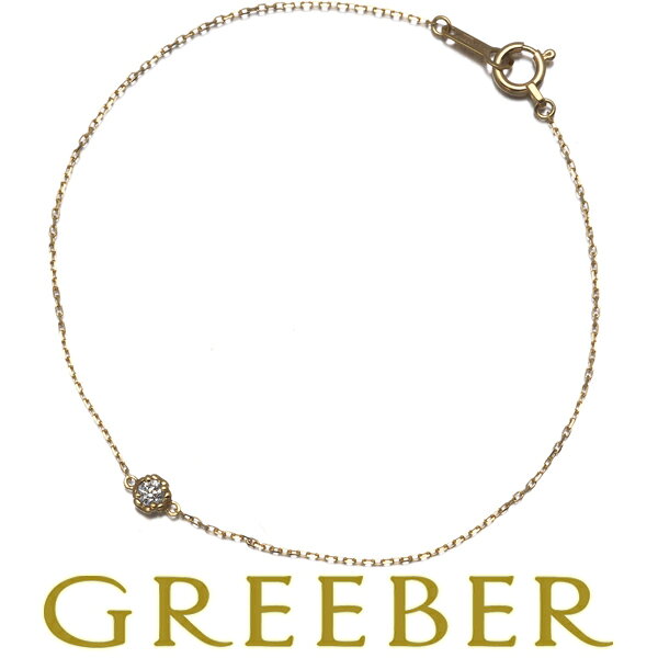 AHKAH アーカー ブレスレット ダイヤ ダイヤモンド ティア 一粒 K18YG Bracelet【中古】BLJ
