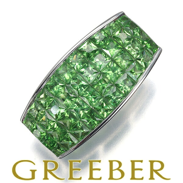 【要獲得！先着順最大4万円クーポン！】グロシュラライトガーネット 1.37ct ミステリーセッティング ペンダント トップ K18WG ソーティング Pendant【中古】GENJ