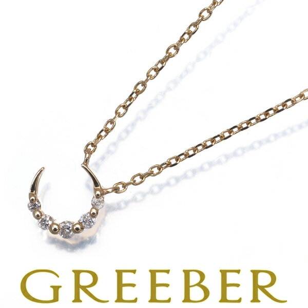 Rakuten - agete アガット ネックレス ダイヤ ダイヤモンド 0.049ct ムーン K10YG Necklace【中古】BLJ