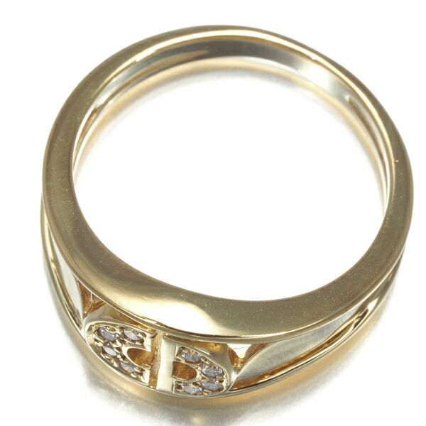 ★ポイント5倍対象商品★ ディオール リング ダイヤ ダイヤモンド ロゴ 12号 K18YG Diamond Ring 指輪 【中古】BLJ/GENJ