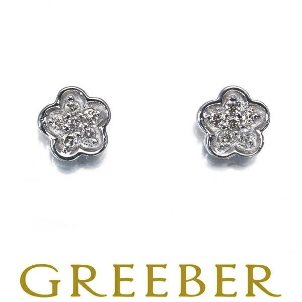 Rakuten - ダイヤ ダイヤモンド 0.05ct/0.05ct フラワー ピアス K18WG Pierce【中古】GENJ