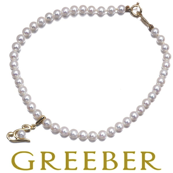 Rakuten - MIKIMOTO ミキモト ブレスレット ベビー パール 真珠 3.5-3.9mm イニシャル アルファベット Y K18YG Bracelet【中古】BLJ
