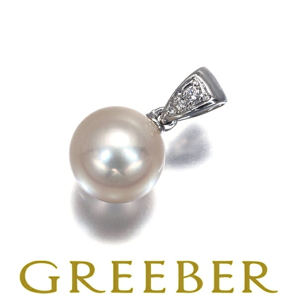 ★ポイント5倍対象商品★【数量限定クーポン発行中！】 MIKIMOTO ミキモト ペンダント トップ パール 真珠 7.7mm ダイヤ ダイヤモンド 一粒 K18WG Pendant【中古】BLJ