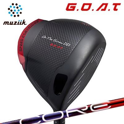 MUZIIK On The Screw DD Driver G.O.A.TDesign Tuning LABO Series CORE QuAXHEADムジーク オン・ザ・スクリュー DDドライバー gratest of all time G.O.R.Tは、人気のオン・ザ・スクリュー DDシリーズの最終モデルです。オン・ザ・スクリュー史上最高の飛距離、最高の打感、最高の振り心地、最高の打音を実現した集大成というべきドライバーです。Flexure Carbon設計最大飛距離を求めオンザスクリューシリーズ初のカーボン設計モデル。ムジーク独自の高強度・超軽量フレクチャーカーボン素材を採用し、クラウン部とソール部に採用。インパクト時におこる撓みとその復元力が最大限の高初速を可能に致します。また、フレクチャーカーボン特有のソフトな打感と心地良いインパクト音が振り心地を向上させます。インナーウォール設計ヘッド体積、形状に対してヘッド重心を中心に設定が可能。シャフトの動きに影響されにくく、ヘッド挙動が安定する。まさに、オンザスクリューシリーズのコンセプトS.G.C理論の継承。『芯を食う』ヘッド。また、この構造によりインパクト時においてヘッド内に生じるエネルギーを逃がさず素早くボールに伝え、インパクトロフトが抑えられ低スピンかつ強弾道を実現します。Speed Cartridge搭載ヘッド後方部には軽量かつ耐衝撃性に優れたABS樹脂によるスピードカートリッジを搭載。インナーウォール構造と相まってヘッド降下速度を上げスイング中のヘッドスピードを加速させます。βチタン SAT2041採用のフェース素材初代オンザスクリュードライバーの高反発モデルに採用したβチタンSAT2041をフェース素材に採用。弾き感がありながらマイルドな打感と心地良いサウンドがある素材は、インパクト時に最大限の反発力を生み出します。可変ウェイトシステムヘッド後方部のネジが可変ウェイトになっており、標準ウェイト1.5gが2個装着されております。別途1個3.5gのタングステンウェイトをご用意。最大で4gウェイト調整が可能となります。シャフトが回転しないオリジナルスリーブムジークのスリーブはシャフトが回転しないオリジナルデザインを採用。シャフトスパイン挿しやバックラインありのグリップをご使用しても影響ありません。ロフト設定は-1°、スタンダード、+1°、＋2°の4設定、ライ角はスタンダード、DRAW(+1°アップライト)の2種類。計8種類の設定が可能となっております。通常のDRAWスリーブに加え、逆回転のFADEスリーブも追加ラインナップ。DD2ヘブン、ブラックエクスパイアの両モデルと兼用スリーブとなります。※製品には表示スペックと多少の誤差が生じる場合がありますのでご了承下さい。※付属品：ウェイト(1.5g×2　ヘッド装着済)※オプション品：交換用ウェイト 3.5g 税込1,100円専用ヘッドカバー 税込5,500円専用レンチ 税込3,300円) (スリーブ調整用)アタッチメント式レンチセット　T25/T20/T15税込4,400円 (アタッチメントを交換することでスリーブ調整、ムジーク製クラブのウェイト交換にご利用いただます)SHAFTDesign Tuning CORE特約店限定、少量生産新開発の4層金属コーティングを施した「CORE」シリーズニューモデルスイング時にシャフトに負荷がかかった際に「しなる」部位が特定の部分に偏在しないよう、全体がスムーズに動く設計を詳細に煮詰め、しなりすぎず戻りすぎないシャフトに仕上がりました。また、新開発のクアッドメタルコーティングは、スイングのスピード感と、シャフトの張り、しなりを同時に感じられるスムーズな挙動が特徴です。COREシリーズに共通したスムーズな挙動は、最新のヘッドの特性を最大限引き出し、動きを邪魔せずヘッドとシャフトの一体感を生み出します。COSMETICSTIFFNESS DISTRIBUTIONSPECIFICATION※測定条件：ヘッド重量202g/クラブ長45.25inch※メーカーの特殊コーティング工程の都合により少量生産となります。早期完売の場合があります。GRIP【標準グリップ】※グリップ重量には製品公差がございますのでご了承下さい。※ロゴ無グリップを装着の際はロゴ向きのご指定は頂けません。※バックラインなしのグリップはバックラインのあり/なしのご指定はいただけません。※カスタム対応グリップは予告なく変更になる場合があります。ムジーク オン・ザ・スクリュー DD ドライバー ゴートデザインチューニング 特約店限定モデル コア クアックスご注文についてご注文の流れ同時購入するオプション品を選択してください。シャフトの種類、フレックスを選択してください。シャフトロゴの向きを選択してください。スリーブの種類を選択してください。STD以外の出荷時スリーブポジションをご希望の場合はご記入ください。クラブ長、バランスを選択してくださいグリップを選択してください(標準グリップまたは別注)。グリップロゴの向きを選択してください。買い物カゴに入れ、通常のお買い物と同じようにお手続きください。※必ずshop@os-golf.comからのメールを受信できるようにしてください。※価格に標準グリップの代金は含まれていますが、別のグリップをご希望の場合は別途グリップ代金が必要となります。※通常はご注文確定後2週間程度での発送となります。※カスタムモデルですので、代金先払いとさせていただきます。また、スペック決定後のキャンセルはできません。ご了承ください。※メーカー欠品の為、納期が大幅に遅れる場合はメールにてご連絡いたします。その際はご注文をキャンセルすることが可能です。カスタムクラブはお客様のご要望に合わせて工房で組み上げます。それぞれ異なる商品ですので、ご注文後のキャンセルはできません。また、代引き決済も対応しておりません。ご理解、ご協力よろしくお願いします。