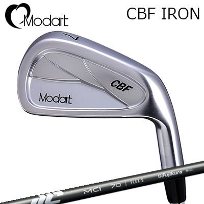 Modart CBF IRONFUJIKURA New MCIHEADウェーブキャビティ構造による高い寛容性モダート CBFアイアンは、バックフェースに波をイメージした「ウェーブキャビティ」構造を採用し、重心を低くするとともにヒール側に重量を配置し、ロングアイアンでも球が上がりやすく、つかまえやすくなっています。ミスヒットに強くしかも高い操作性操作性の高いコンパクトなヘッドですが、やや厚みのあるトップブレードとウェーブキャビティ構造がミスヒットの影響を最小限に抑えてくれます。特に上下のブレに強く、飛距離がばらつきにくくなりグリーンを捉える確率が上がります。やや丸みを帯びた形状で構えやすいウェッジからの流れを汲んだデザインで、見た目の易しさと操作性の良さを感じられます。 SPECIFICATION※製品には表示スペックと多少の誤差が生じる場合がありますのでご了承下さい。SHAFTフジクラ New MCI高スピン&究極の振り心地を追求した新しいMCI新しいフジクラ MCIは、従来のMCIの持つしなりと操作性、最適な重心がもたらす滑らかなしなりを継承しつつ、最新の技術を採用しインパクト時のヘッドスピードを向上。高弾道、高スピン化に成功しました。COSMETICSPECIFICATIONGRIP【標準グリップ】※グリップ重量には製品公差がございますのでご了承下さい。※ロゴ無グリップを装着の際はロゴ向きのご指定は頂けません。※バックラインなしのグリップはバックラインのあり/なしのご指定はいただけません。※カスタム対応グリップは予告なく変更になる場合があります。モダート CBF アイアンフジクラ ニュー MCIご注文についてご注文の流れシャフトの種類、フレックスを選択してください。シャフトロゴの向きを選択してくださいクラブ長を選択してくださいバランスを選択してくださいグリップを選択してください。グリップロゴの向きを選択してください。買い物カゴに入れ、通常のお買い物と同じようにお手続きください。※必ずshop@os-golf.comからのメールを受信できるようにしてください。※価格に標準グリップの代金は含まれていますが、別のグリップをご希望の場合は別途グリップ代金が必要となります。※通常はご注文確定後2週間程度での発送となります。※カスタムモデルですので、代金先払いとさせていただきます。また、スペック決定後のキャンセルはできません。ご了承ください。※メーカー欠品の為、納期が大幅に遅れる場合はメールにてご連絡いたします。その際はご注文をキャンセルすることが可能です。カスタムクラブはお客様のご要望に合わせて工房で組み上げます。それぞれ異なる商品ですので、ご注文後のキャンセルはできません。また、代引き決済も対応しておりません。ご理解、ご協力よろしくお願いします。