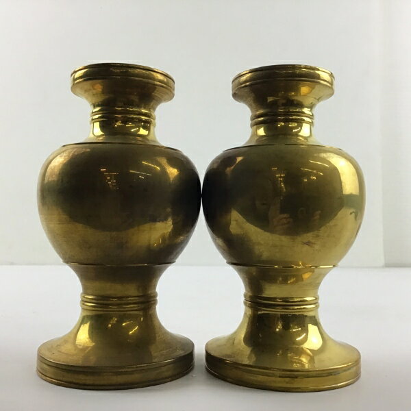 【アウトレット品】 花鋲 金色 一対 4寸 仏壇用仏具 仏具 sp-011-k449