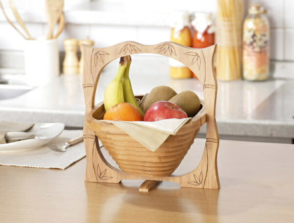 果物入れ かご フルーツトレ− 合竹製 バンブー素材 小物入れ バスケット カゴ 収納家具
