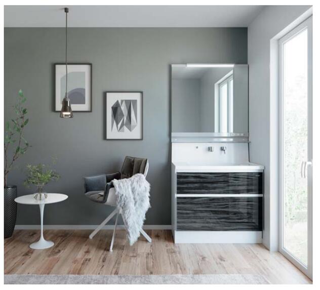 ★タカラスタンダード 洗面化粧台 ファミーユ 間口90cm ホーロー 2段スライドタイプ アクリル人造大理石 ハイバックカウンター用シングルレバー式シャワー水栓 大型ミラー 受注生産品【送料無料】