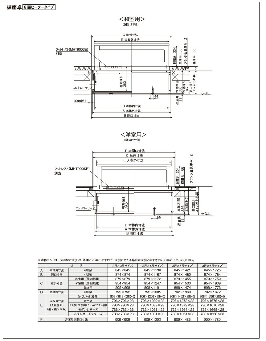 ★堀座卓 現代けやき 【XXMHTDP62KKG】 3尺×6尺 和室関西間 断熱材あり 6面ヒーター 和シリーズ こたつ 座卓 パナソニック★【送料無料】