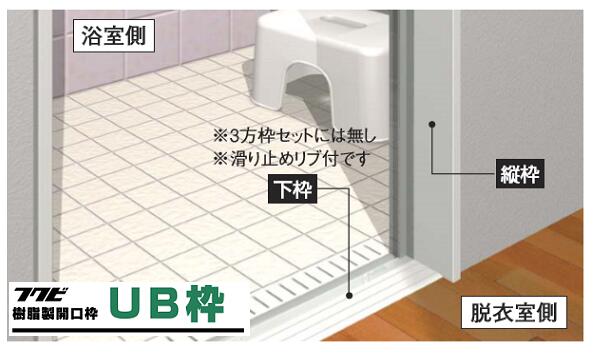 ★フクビ化学工業 樹脂製 開口枠【UR11S23】UB枠 3方枠セット 縦枠2220mm 上枠1800mm 引戸 浴室建材 水廻り 内装 建材 FUKUVI フクビ 樹脂枠★【送料無料】