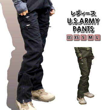 サバゲー女子必見 レディース U.S.ARMY カーゴ パンツ タクティカル アーミーパンツ タクティカルパンツ 細身 迷彩服 上下 初心者 BDU 服装 ミリタリー サバイバルゲーム ズボン 服 スキニー 春 秋冬 カーゴパンツ 黒 オリーブ 女性 pmc