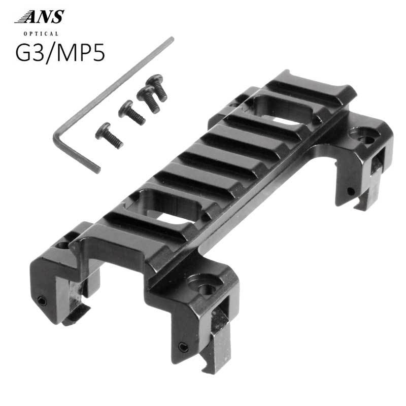 MP5/G3用 アルミ製ローマウント 全長9cm マウントベース マウントレール レイル電動ガン エアガン サバゲー サバイバルゲーム 装備