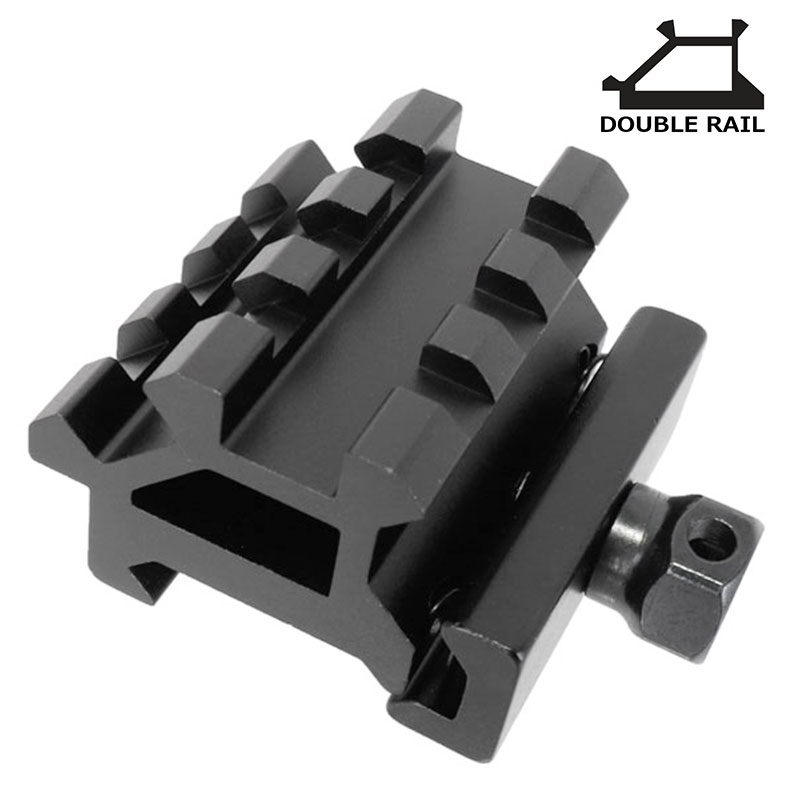 QDアングルマウント ダブルレイルa-4ユニバーサルクイックデタッチアングルマウントDouble Rail マウントベース スコープマウント ハンドガン 電動ガンの20mmレイルに対応 エアガン サバゲー サバイバルゲーム 装備