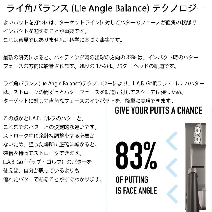 【使用プロPGAツアー優勝！】L.A.B. GOLF ラブ・ゴルフ LINK.1 リンク.1 パター ライ角バランスパター ラブゴルフ