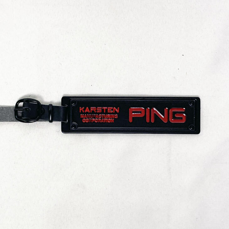 ピン PING メタルネームプレート 非売品 ブラック ネームタグ 名札 刻印サービス