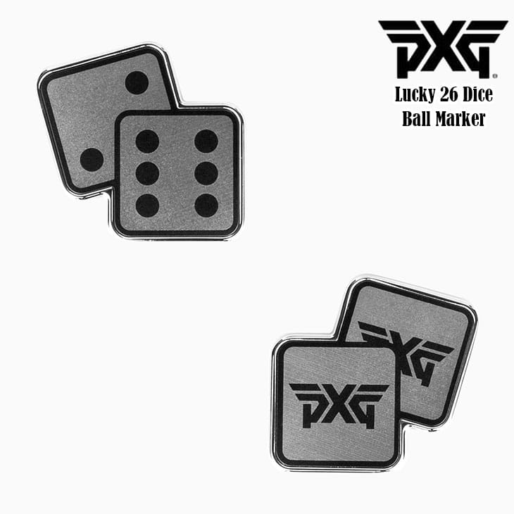 【商品データ】 メーカー：PXG ピーエックスジー 商品名：PXG Lucky 26 Dice Ball Marker 　　　 　 ラッキー 26 ダイス ボールマーカー 素材：ダイキャスト亜鉛、0.3mm高研磨アルミニウム 【特徴】 ラッキー26のボールマーカーで絶好調なプレイを！ 両面アルミと亜鉛でできた黒とシルバーデザインには、片面にはサイコロ、片面にはPXGのロゴ。 サイコロの26はPXGの創業者のボブ・パーソンズが海軍時代に所属していたチームの番号へのオマージュです。 このボールマーカーをプレイするときにポケットにいれておき、いつでも賭けにでられるようにしませんか？ ※プレゼント用包装はおこなっておりません。 【商品納品予定】 ※納期は商品によって異なります。 1）在庫品のある場合、即日の発送が可能です。 2）発売前の予約品、またはメーカー在庫品は納期が決定次第、メールでご連絡させていただきます。 くわしくは下記画像にてご確認くださいませ。