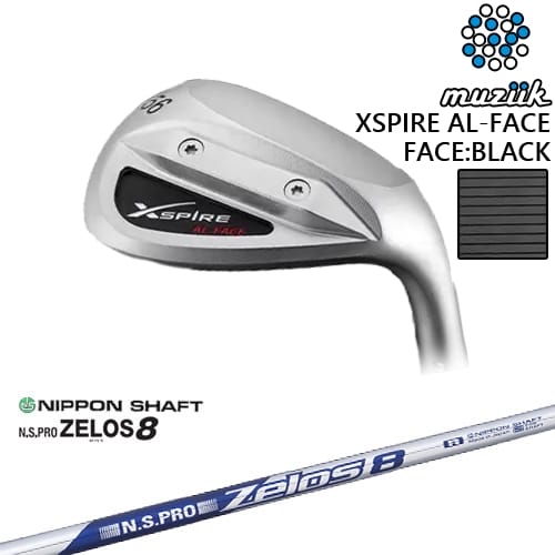 【工房カスタム】XSPIRE AL-FACE ウェッジ フェース：ブラック[WD]ムジークMUZIIK N.S.PRO ZELOS 8 ゼロスエイト 日本シャフト